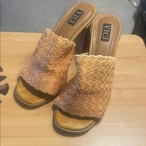 Vici Women's Brown Woven Mules